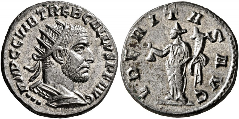 Trebonianus Gallus, 251-253. Antoninianus (Silver, 20 mm, 3.84 g, 5 h), Antiochi...