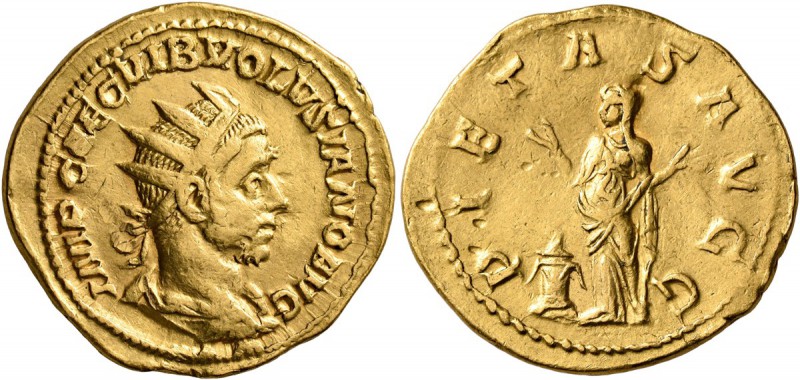 Volusian, 251-253. Binio (Gold, 23 mm, 6.51 g, 6 h), Rome. IMP CAE C VIB VOLVSIA...