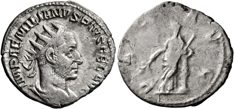Aemilian, 253. Antoninianus (Silver, 21 mm, 3.40 g, 7 h), Rome. IMP AEMILIANVS P...