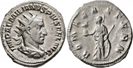 Aemilian, 253. Antoninianus (Silver, 22 mm, 4.14 g, 6 h), Rome. IMP AEMILIANVS PIVS FEL AVG Radiate, draped and cuirassed bust of Aemilian to right, s...