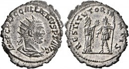 Gallienus, 253-268. Antoninianus (Billon, 24 mm, 3.55 g, 12 h), Samosata, 255-256. IMP C P LIC GALLIENVS P F AVG Radiate, draped and cuirassed bust of...