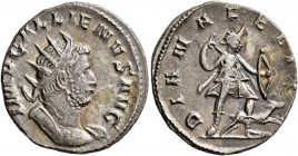 Gallienus, 253-268. Antoninianus (Silver, 20 mm, 3.15 g, 6 h), Mediolanum, 258-260. IMP GALLIENVS AVG Radiate and cuirassed bust of Gallienus to right...