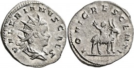Valerian II, Caesar, 256-258. Antoninianus (Silver, 22 mm, 3.71 g, 6 h), Cologne, 257-258. VALERIANVS CAES Radiate and draped bust of Valerian II to r...