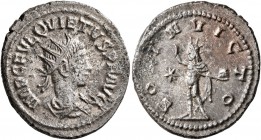 Quietus, usurper, 260-261. Antoninianus (Billon, 22 mm, 4.41 g, 12 h), Samosata. IMP C FVL QVIETVS P F AVG Radiate, draped and cuirassed bust of Quiet...