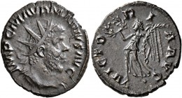 Marius, Romano-Gallic usurper, 269. Antoninianus (Bronze, 20 mm, 2.80 g, 6 h), Cologne. IMP C M AVR MARIVS AVG Radiate and cuirassed bust of Marius to...