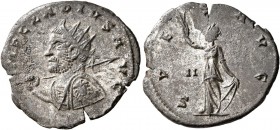 Claudius II Gothicus, 268-270. Antoninianus (Silvered bronze, 20 mm, 2.18 g, 7 h), Siscia, 269. IMP CLAVDIVS AVG Radiate and cuirassed bust of Claudiu...