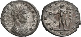 Aurelian, 270-275. Antoninianus (Silvered bronze, 21 mm, 3.68 g, 6 h), Siscia, 270. IMP AVRELIANVS AVG Laureate, draped and cuirassed bust of Aurelian...