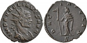 Aurelian, 270-275. Antoninianus (Bronze, 19 mm, 2.74 g, 1 h), Mediolanum, 270-271. IMP AVRELIANVS AVG Radiate, draped and cuirassed bust of Aurelian t...