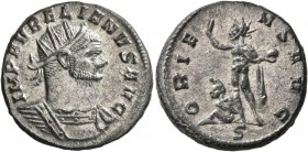 Aurelian, 270-275. Antoninianus (Silvered bronze, 21 mm, 4.27 g, 12 h), Serdica, early 274. IMP AVRELIANVS AVG Radiate and cuirassed bust of Aurelian ...