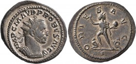 Probus, 276-282. Antoninianus (Silvered bronze, 25 mm, 5.53 g, 11 h), Lugdunum, 276. IMP C M AVR PROBVS AVG Radiate and cuirassed bust of Probus to ri...