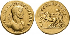Probus, 276-282. Aureus (Gold, 21 mm, 5.63 g, 6 h), Serdica, circa 280. IMP C M AVR PROBVS AVG Laureate and cuirassed bust of Probus to right. Rev. VI...
