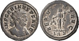 Carinus, 283-285. Antoninianus (Silvered bronze, 22 mm, 3.89 g, 6 h), Rome. IMP CARINVS P F AVG Radiate and cuirassed bust of Carinus to right. Rev. A...