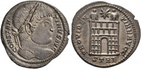 Constantine I, 307/310-337. Follis (Silvered bronze, 19 mm, 3.05 g, 6 h), Treveri, 327-328. CONSTAN-TINVS AVG Laureate head of Constantine I to right....