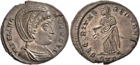 Helena, Augusta, 324-328/30. Follis (Bronze, 19 mm, 2.72 g, 6 h), Treveri, 327-328. FL HELENA AVGVSTA Diademed and draped bust of Helena to right. Rev...