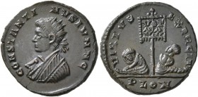 Constantine II, as Caesar, 316-337. Follis (Bronze, 18 mm, 2.74 g, 6 h), Londinium, 320. CONSTANTI-NVS IVN N C Radiate, draped and cuirassed bust of C...