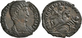 Decentius, Caesar, 350/1-353. Follis (Silvered bronze, 23 mm, 4.59 g, 6 h), Rome, 351-352. MAG DECENTI-VS NOB CAES Bare-headed and cuirassed bust of D...