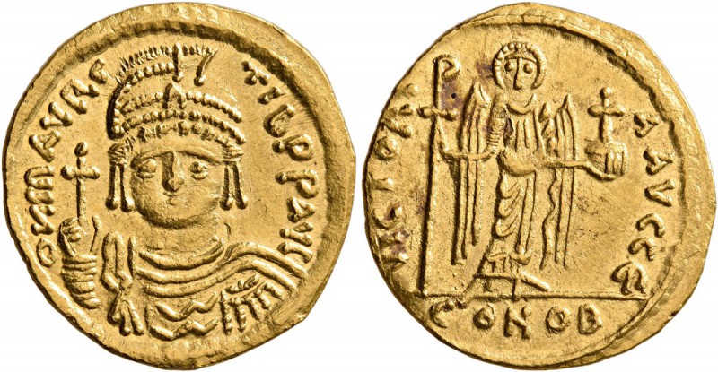 Maurice Tiberius, 582-602. Solidus (Gold, 21 mm, 4.38 g, 6 h), Constantinopolis....