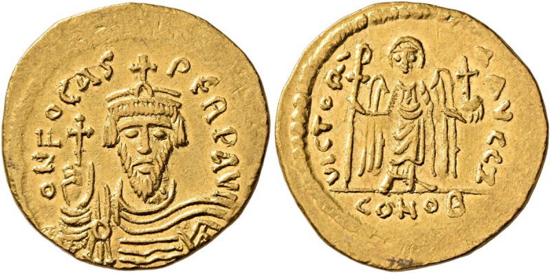 Phocas, 602-610. Solidus (Gold, 21 mm, 4.41 g, 7 h), Constantinopolis, 604-607. ...