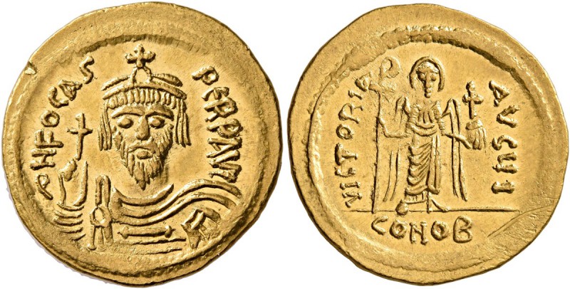 Phocas, 602-610. Solidus (Gold, 21 mm, 4.47 g, 7 h), Constantinopolis, 607-609. ...