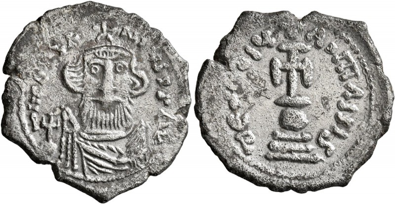 Constans II, 641-668. Hexagram (Silver, 24 mm, 4.31 g, 5 h), Constantinopolis, c...