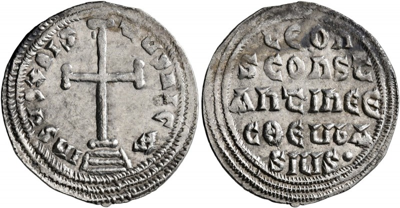Leo IV the Khazar, with Constantine VI, 775-780. Miliaresion (Silver, 23 mm, 2.0...