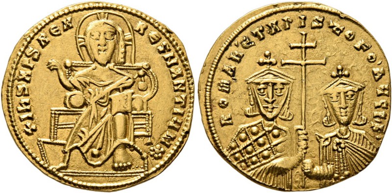 Constantine VII Porphyrogenitus, with Romanus I and Christopher, 913-959. Solidu...