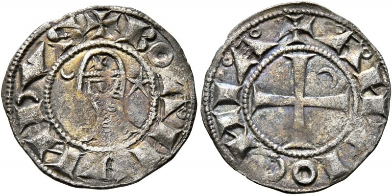 CRUSADERS. Antioch. Bohémond III , 1163-1201. Denier (Silver, 18 mm, 0.85 g, 2 h...