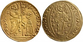 CRUSADERS. Knights of Rhodes (Knights Hospitallers). Fabrizio del Carretto , 1513-1521. Ducat (Gold, 22 mm, 3.51 g, 11 h). F•FABRICIO•D•CΛ - S•IOΛRRI ...