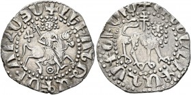 ARMENIA, Cilician Armenia. Royal. Levon II , 1270-1289. Tram (Silver, 21 mm, 2.73 g, 4 h). King right on horseback; holding scepter, pellet in circla ...