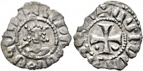 ARMENIA, Cilician Armenia. Royal. Hetoum II , 1289-1293, 1295-1296, and 1301-1305. Denier (Billon, 14 mm, 0.37 g, 3 h). Crowned facing bust. Rev. Cros...