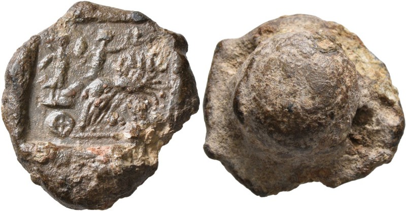 SEALS, Roman. . Seal (Lead, 22 mm, 15.46 g), circa 3rd-4th century AD. Female fi...