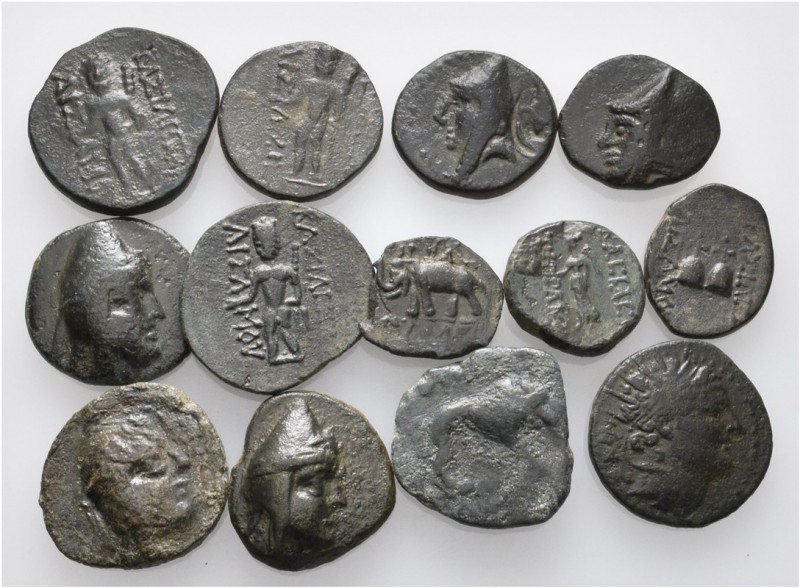 A lot containing 13 bronze coins. Includes: AE of Cappadocian Kings. Fine to ver...