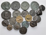 A lot containing 20 bronze coins. Includes: Celtic, Greek and Roman Imperial. Fine to very fine. LOT SOLD AS IS, NO RETURNS. 20 coins in lot.