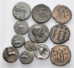 A lot containing 1 silver and 11 bronze coins. Includes: Greek, Roman Provincial and Arabo-Byzantine coins. Fine to very fine. LOT SOLD AS IS, NO RETU...