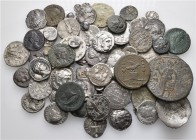 A lot containing 80 silver and 10 bronze coins. Includes: Greek, Roman Provincial, Roman Imperial Byzantine and Medieval coins. Fine to very fine. LOT...