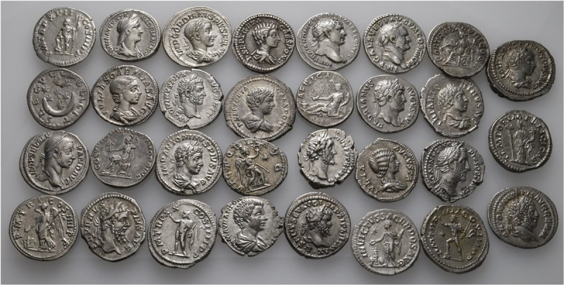 A lot containing 31 silver coins. Includes: denarii of Vespasian (1), Trajan (3)...