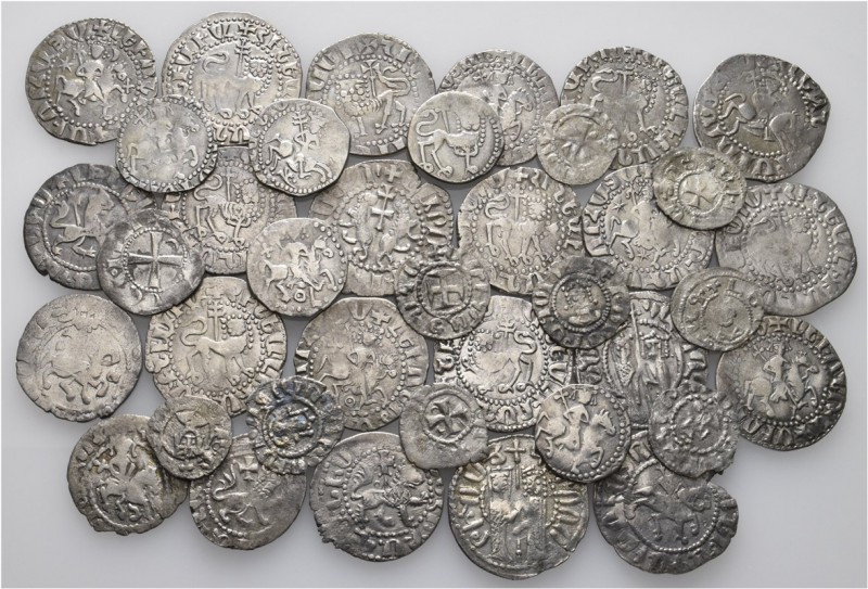 A lot containing 38 silver coins. Includes: Cilician Armenia trams, half trams a...