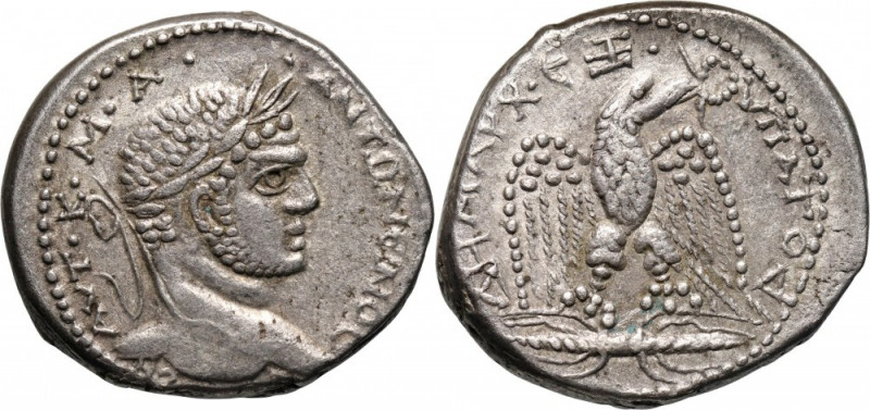 Roman Empire, Syria, Caracalla 198-217, Tetradrachm Weight 12,99 g, 24 mm.
 Wag...