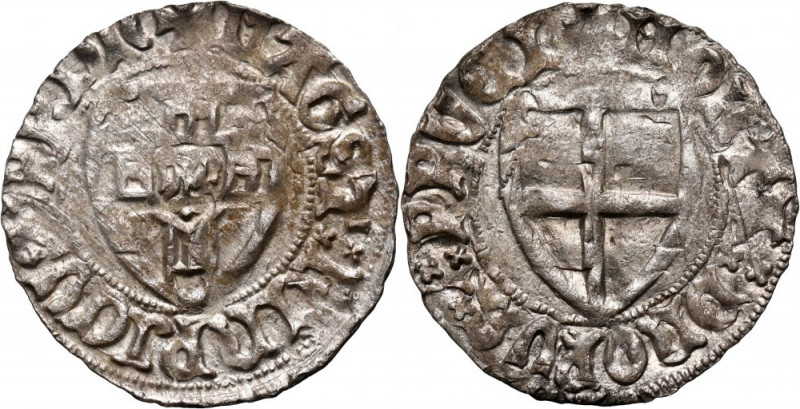 Zakon Krzyżacki, Henryk I von Plauen 1410–1414, szeląg, Gdańsk Waga 0,57 g.
Ref...