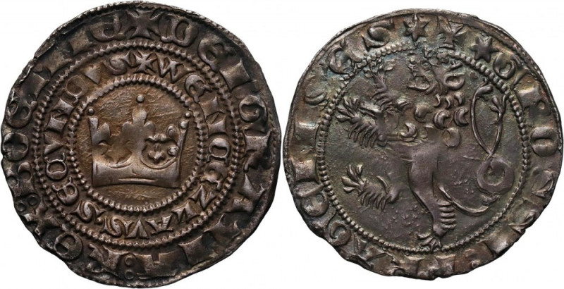 Wacław II Czeski 1300–1305, grosz praski Bardzo ładnie zachowany. Reference: Kop...