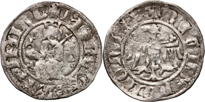 Kazimierz III Wielki 1333-1370, półgrosz, Kraków Waga 1,63 g. Odmiana z koroną i...