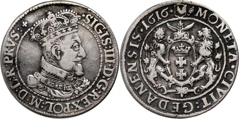 Zygmunt III Waza, ort 1616, Gdańsk Odmiana z kołnierzem. Reference: Kopicki 7491...