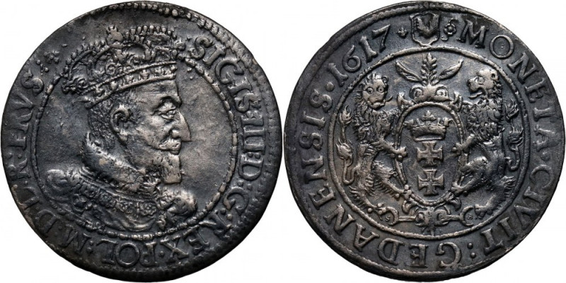 Zygmunt III Waza, ort 1617, Gdańsk Ciemna patyna. Reference: Kopicki 7493 (R1)
...