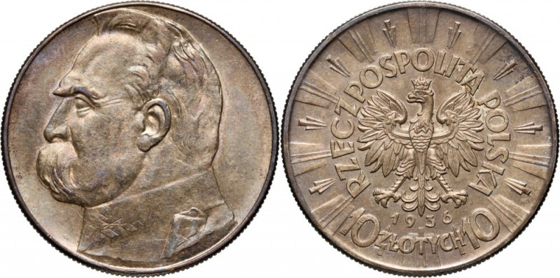 II RP, 10 złotych 1936, Warszawa, Józef Piłsudski Reference: Parchimowicz 124c
...