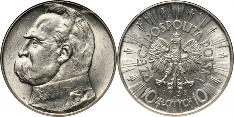 II RP, 10 złotych 1938, Warszawa, Józef Piłsudski Rzadszy rocznik.
Reference: P...