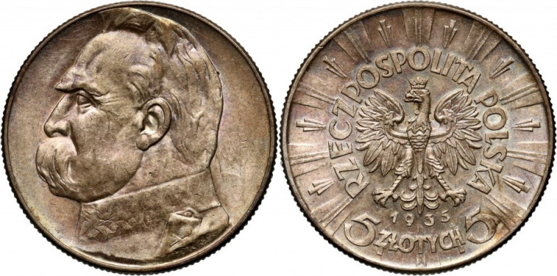 II RP, 5 złotych 1935, Warszawa, Józef Piłsudski Reference: Parchimowicz 118b
G...