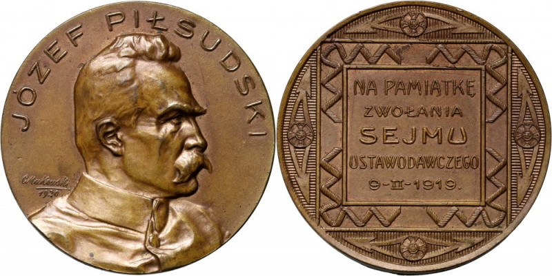 II RP, medal z 1920 roku, Józef Piłsudski, Na pamiątkę zwołania Sejmu Ustawodawc...