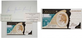 III RP, 20 złotych 2010, Fryderyk Chopin, seria FC, w folderze z podpisem prezesa NBP Sławomira Stanisława Skrzypka
