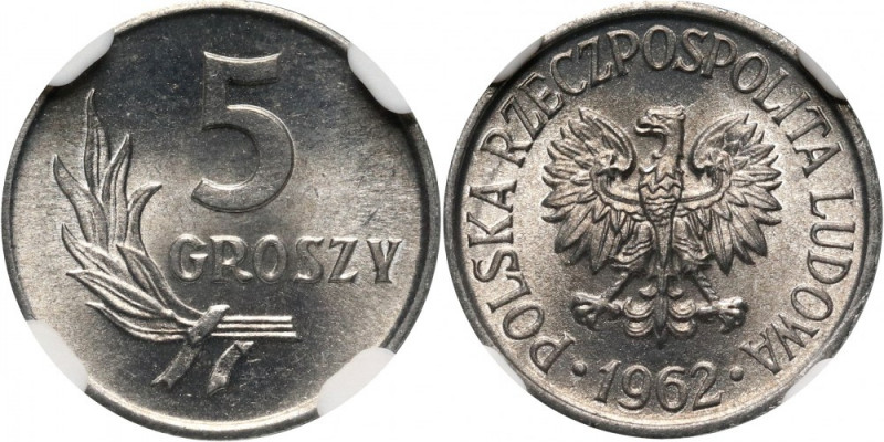 PRL, 5 groszy 1962 Bardzo ładnie zachowane.
Reference: Parchimowicz 204e
Grade...