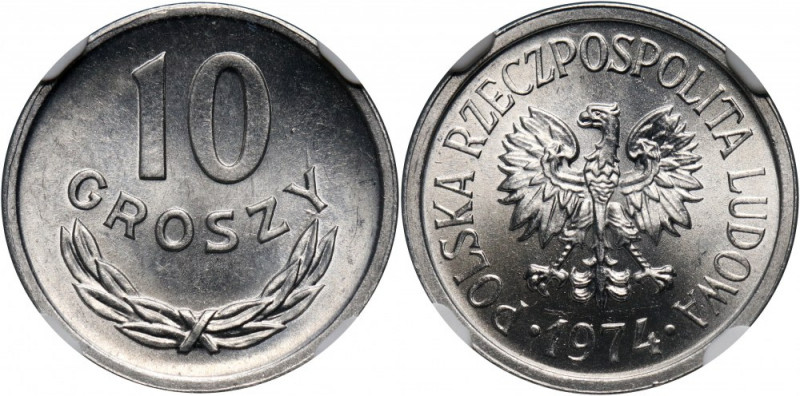 PRL, 10 groszy 1974 Pięknie zachowane. Najwyższa nota w NGC.
Reference: Parchim...